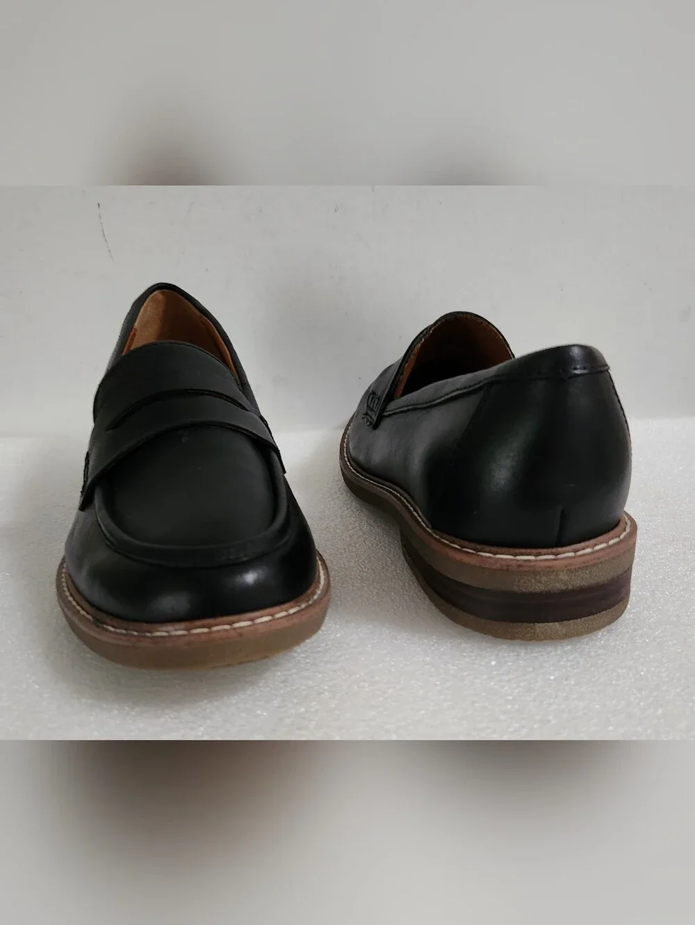 EARTH JAVAS LEATHER SLIP-ON PENNY LOAFER WOMEN'S COLOR BLACK SIZE US 8M